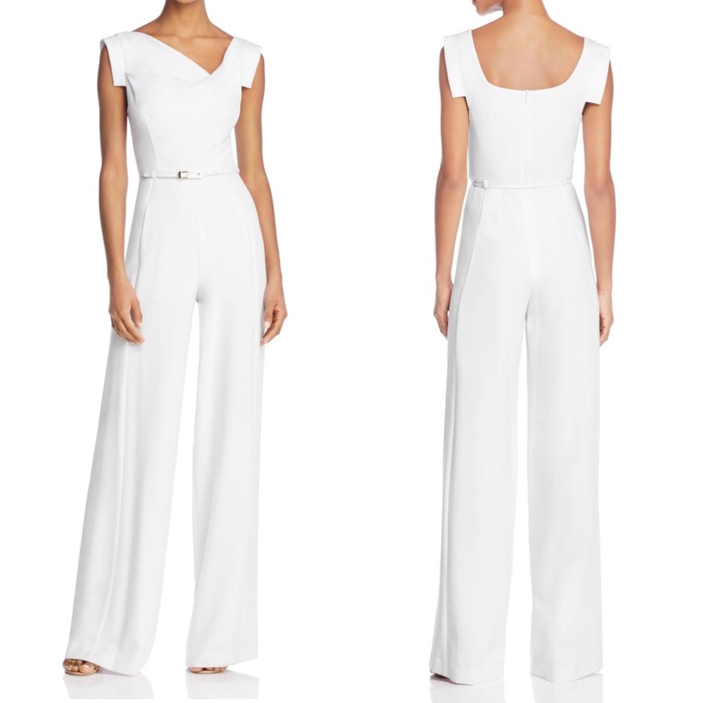 Black Halo Jackie Cap-Sleeve Wide- Leg Jumpsuit